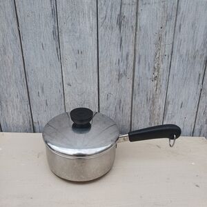 Vintage Revere Ware 1qt Sauce Pan Pot With Lid -‎ 6" - Copper Bottom Clinton ILL